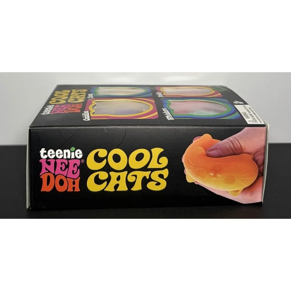 Schylling NeeDoh Teenie Cool Cats 4-Pack Kittens Stress Fidget Sensory Toy - New